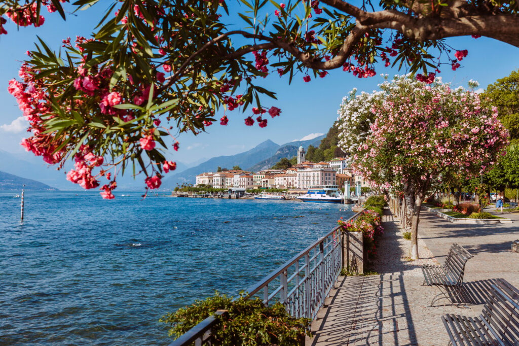 Lake Como in town Bellagio in Italy