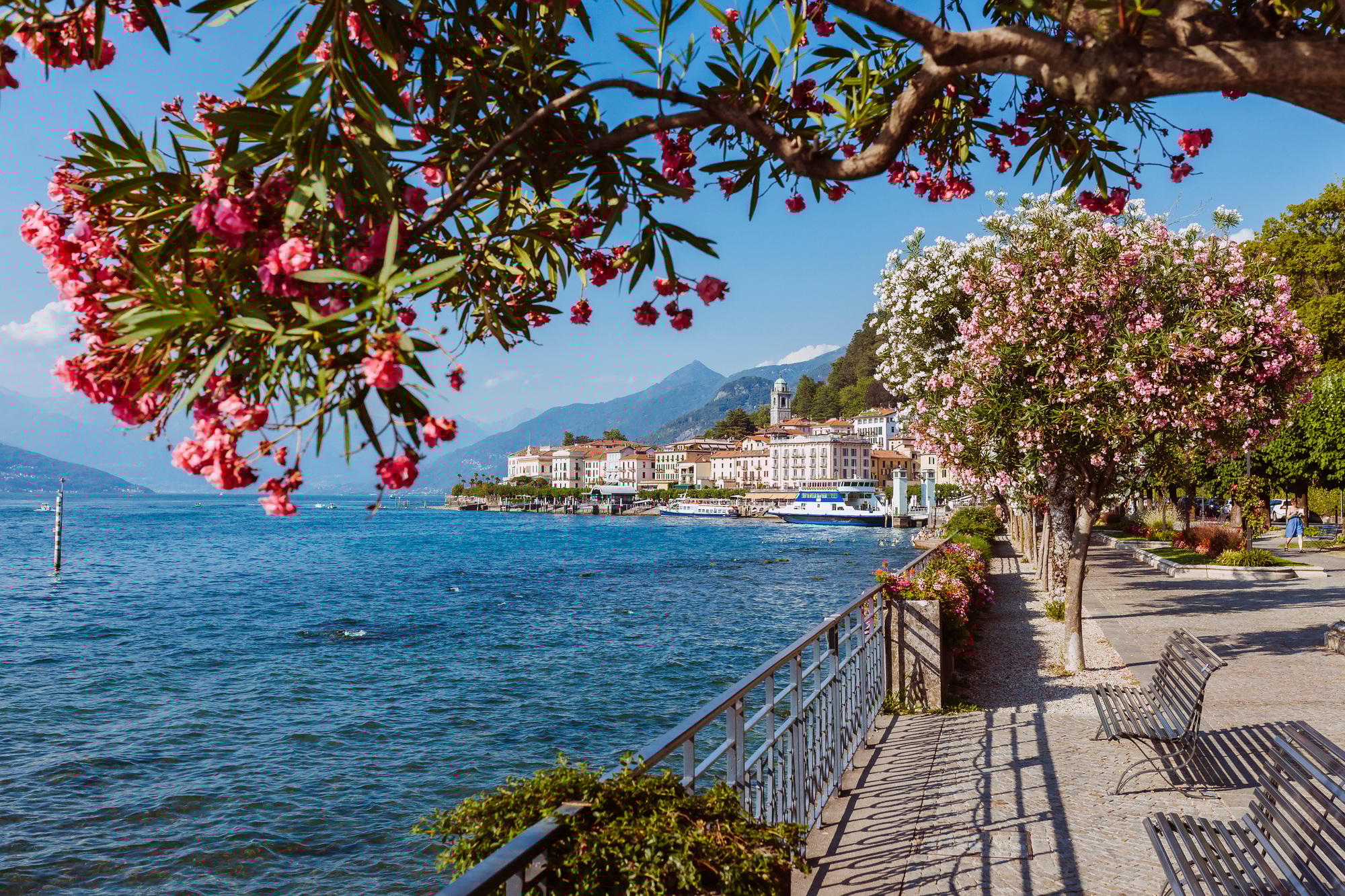 Lake Como in town Bellagio in Italy